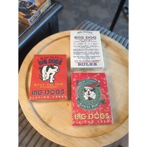 3 NEW BIG DOGS Playing Cards Sealed Decks Santa Paws Big Dog Rules Stay Porch